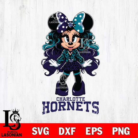 Charlotte Hornets Beauty Minnie Mouse Svg Eps Dxf Png File, Digital Download, Instant Download