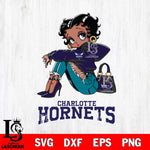 Charlotte Hornets Betty Boop Black Fan Girl Svg Eps Dxf Png File, Digital Download, Instant Download