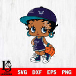 Charlotte Hornets Betty Boop NBA 2 Svg Eps Dxf Png File, NBA svg, Digital Download, Instant Download