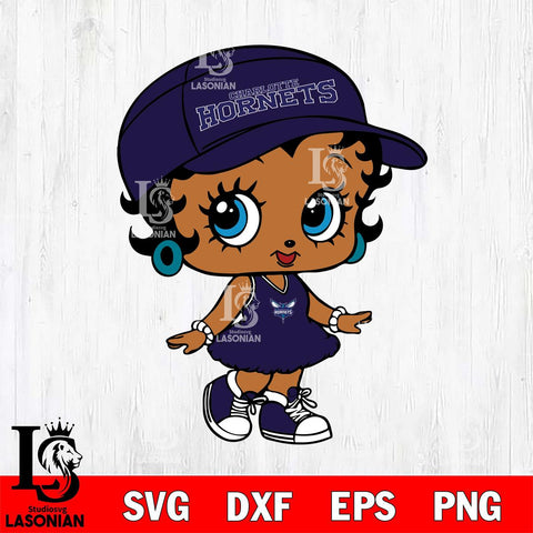 Charlotte Hornets Betty Boop NBA 7 Svg Eps Dxf Png File, NBA svg, Digital Download, Instant Download