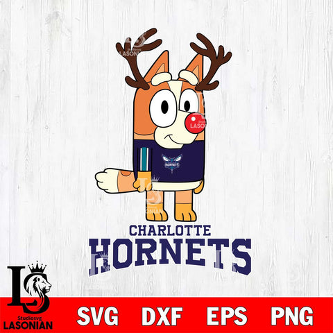 Charlotte Hornets Bluey Chilli Christmas Deer Svg Eps Dxf Png File, Digital Download