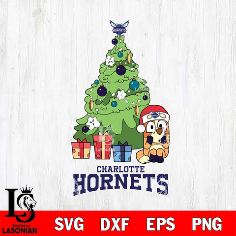 Charlotte Hornets Bluey Chilli Christmas Tree Svg Eps Dxf Png File, Digital Download