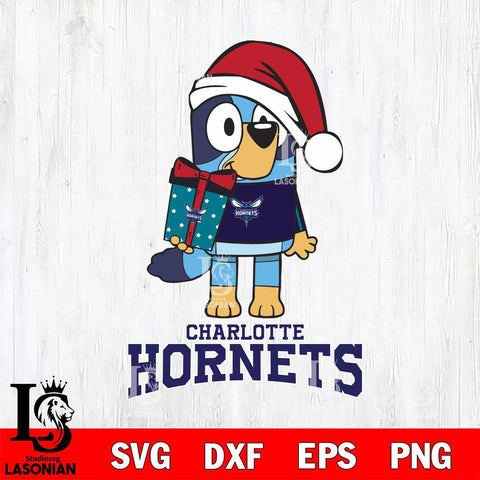 Charlotte Hornets Bluey Christmas Svg Eps Dxf Png File, Digital Download