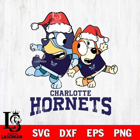 Charlotte Hornets Bluey Christmas Holiday Svg Eps Dxf Png File, Digital Download