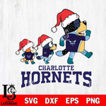 Charlotte Hornets Bluey Family Christmas Svg Eps Dxf Png File, Digital Download