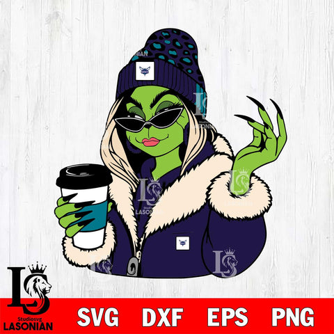 Charlotte Hornets Boujee Grinch 9 Svg Eps Dxf Png File, Digital Download, Instant Download