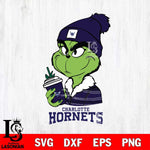 Charlotte Hornets Boujee Grinch Christmas Cut Files Cricut, Svg Dxf Eps Png file , Silhouette