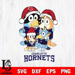 Charlotte Hornets Christmas Bluey Family Sport Svg , Christmas Svg , Bluey svg , Digital Download, dxf eps png pdf file