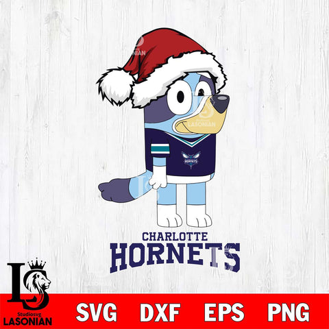 Charlotte Hornets Christmas Bluey Hat Svg , Christmas Svg , Bluey svg , Digital Download, dxf eps png pdf file