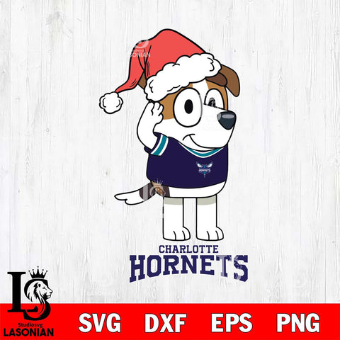 Charlotte Hornets Christmas Bluey Jack Sport Svg , Christmas Svg , Bluey svg , Digital Download, dxf eps png pdf file