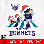 Charlotte Hornets Christmas Family Bluey Walking Svg , Christmas Svg , Bluey svg , Digital Download, dxf eps png pdf file