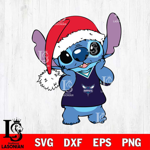 Charlotte Hornets Cute Stitch Christmas Svg Dxf Eps Png file, Digital download,Clipart, Cut Files Cricut , Silhouette