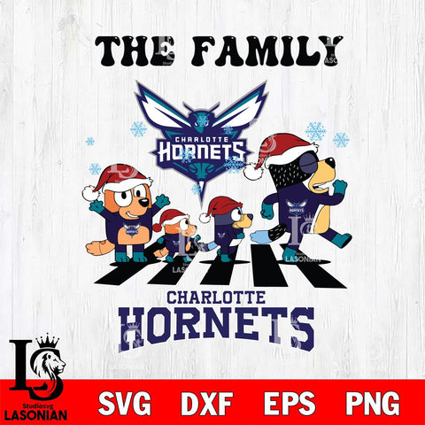 Charlotte Hornets Family Bluey Christmas Svg Eps Dxf Png File, Digital Download