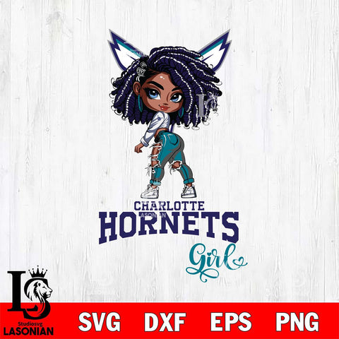 Charlotte Hornets Fan Girl Svg Eps Dxf Png File, Digital Download, Instant Download