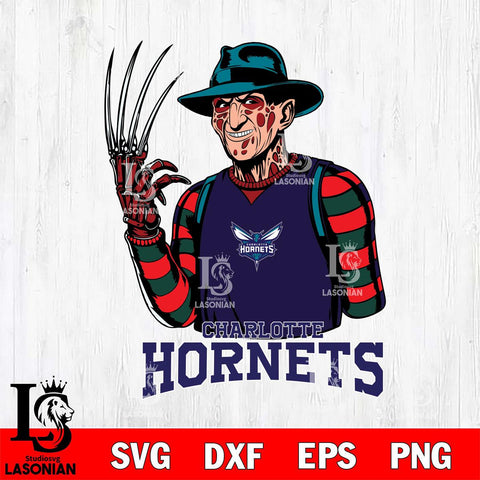 Charlotte Hornets Freddy Krueger Horror Svg Eps Dxf Png File, NBA svg, Digital Download, Instant Download