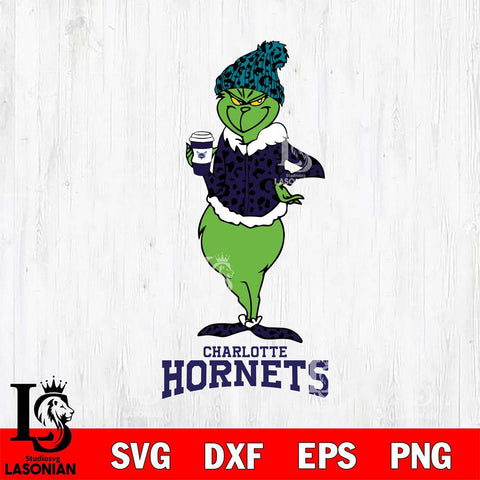 Charlotte Hornets Grinch Leopard Coffee Svg Eps Dxf Png File, Digital Download, Instant Download