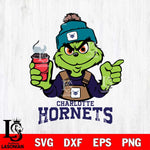 Charlotte Hornets Grinch with coffee Svg Eps Dxf Png File, Digital Download, Instant Download