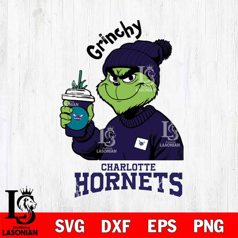 Charlotte Hornets Grinchy Bougie Christmas Cut Files Cricut, Svg Dxf Eps Png file , Silhouette