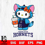 Charlotte Hornets Hello Kitty Stitch Svg Eps Dxf Png File, NBA svg, Digital Download, Instant Download