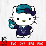 Charlotte Hornets Hello Kitty basketball 2 Svg Eps Dxf Png File, Digital Download, Instant Download