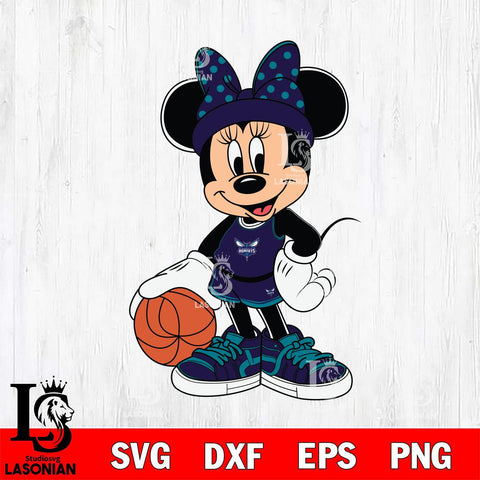 Charlotte Hornets Mickey Minne Nba Svg Eps Dxf Png File, NBA svg, Digital Download, Instant Download