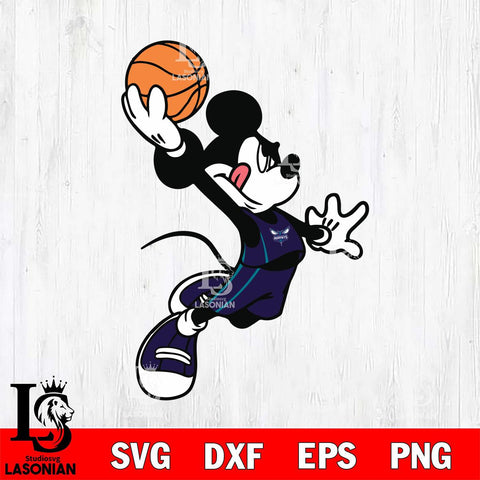 Charlotte Hornets Mickey NBA basketball Svg Eps Dxf Png File, Digital Download, Instant Download