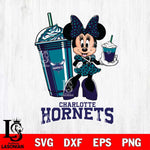 Charlotte Hornets Minnie Mouse Fan And Coffee Svg Eps Dxf Png File, Digital Download, Instant Download