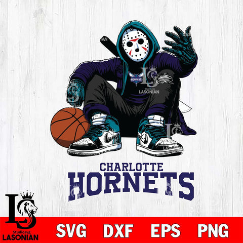 Charlotte Hornets NBA Jason Voorhees Halloween SVG Svg Eps Dxf Png File, Digital Download, Instant Download