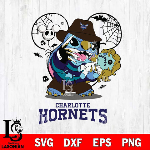 Charlotte Hornets Stitch Freddy Krueger Halloween Svg Eps Dxf Png File, Digital Download, Instant Download