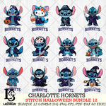 Charlotte Hornets Stitch Horror Bundle 12 SVG Svg Eps Dxf Png File, Bundle NBA svg, Digital Download, Instant Download