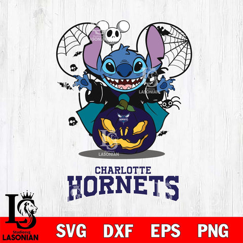 Charlotte Hornets Stitch Horror Halloween Svg Eps Dxf Png File, Digital Download, Instant Download