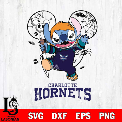 Charlotte Hornets Stitch Michael Halloween Svg Eps Dxf Png File, Digital Download, Instant Download