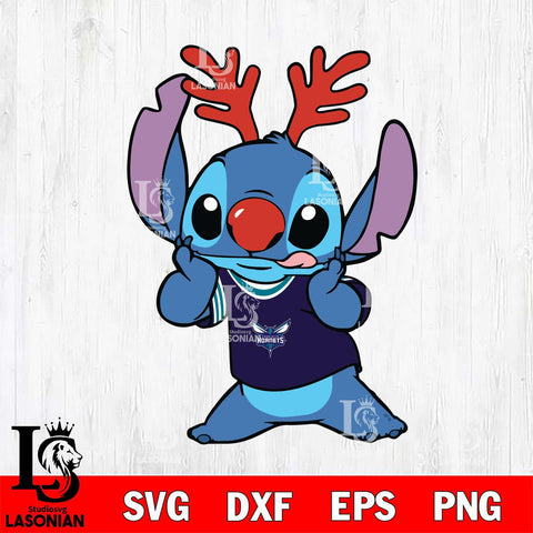 Charlotte Hornets Stitch Reindeer Svg Dxf Eps Png file, Digital download,Clipart, Cut Files Cricut , Silhouette