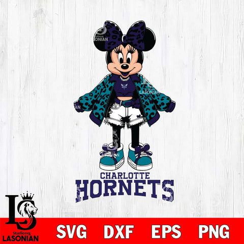 Charlotte Hornets Style Minnie Disney Svg Eps Dxf Png File, Digital Download, Instant Download