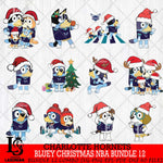 Charlotte Hornets  Bluey Christmas NBA Bundle 12 Svg Eps Dxf Png File, Digital Download, Instant Download