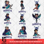 Charlotte Hornets Black Fan Girl Betty Boop Bundle 9