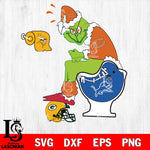 Chicago Bears Grinch Sitting On Detroit Lions Toilet And Step On Green Bay Packers Helmet Funnyt SVG , NFL svg,eps,dxf,png file, Digital Download