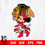 Chicago Blackhawks Glamorous Minnie Svg Eps Dxf Png File, Digital Download, Instant Download