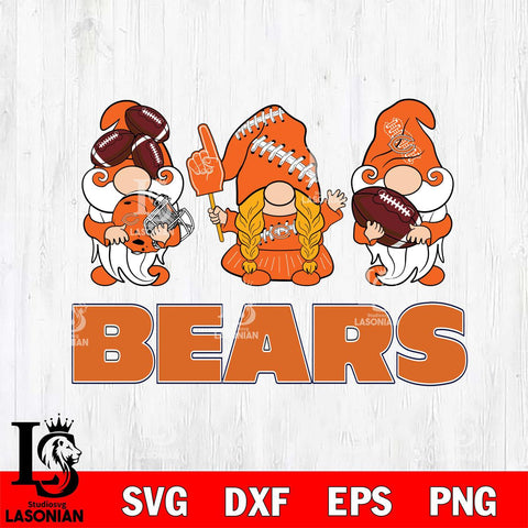 Chicago Bears 3 Gnomes Football Svg Eps Dxf Png File, Digital Download, Instant Download