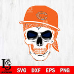 Chicago Bears Badass Hat Skull SVG