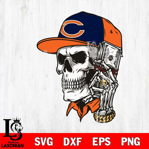 Chicago Bears Badass Man Skull SVG