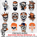 Chicago Bears Badass Skull Bundle SVG