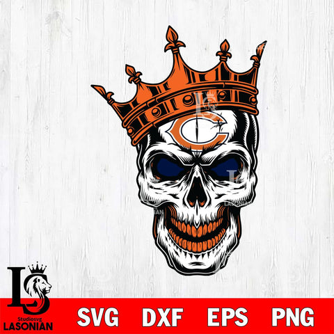 Chicago Bears Badass king Skull SVG