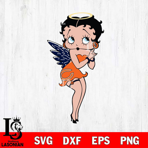 Chicago Bears Betty Boop Angel Svg Eps Dxf Png File, Digital Download, Instant Download