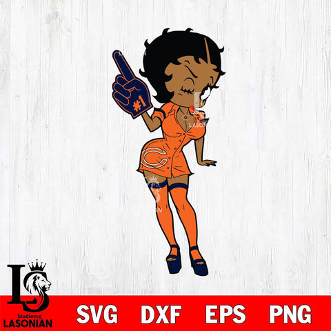 Chicago Bears Betty Boop Cheering SVG Svg Eps Dxf Png File, Digital Download, Instant Download