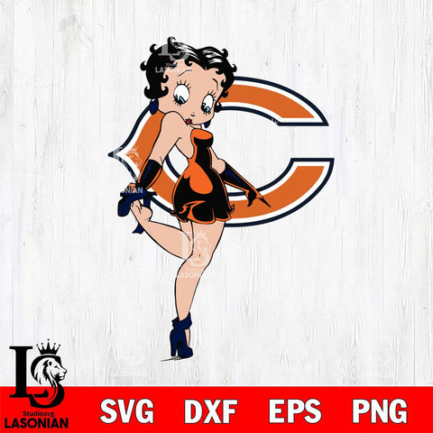 Chicago Bears Betty Boop Girl Fan Svg Eps Dxf Png File, Digital Download, Instant Download