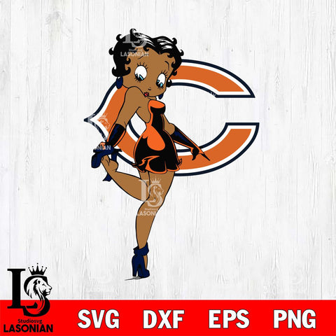 Chicago Bears Betty Boop Girl Fan SVG Svg Eps Dxf Png File, Digital Download, Instant Download