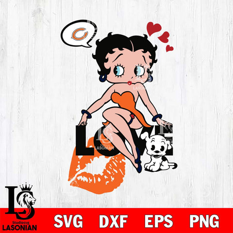 Chicago Bears Betty Boop Love Svg Eps Dxf Png File, Digital Download, Instant Download