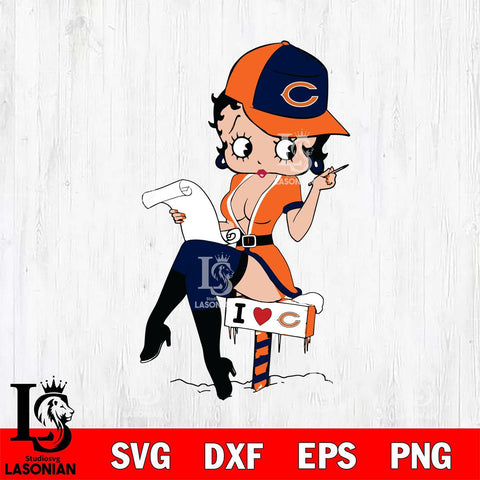 Chicago Bears Betty Boop Sexy Fan Svg Eps Dxf Png File, Digital Download, Instant Download