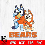 Chicago Bears Bluey & Bingo Svg Eps Dxf Png File, NFL svg, Digital Download, Instant Download